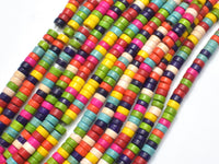 Howlite, Multicolored, Heishi, 2x4 mm, 15.5 Inch-RainbowBeads