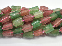 Strawberry Quartz, Green Strawberry Quartz, Lepidocrocite, 7x12mm Faceted Tube-RainbowBeads