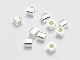 20pcs 925 Sterling Silver Beads, 2.5x2.5mm Cube Beads-RainbowBeads