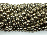 Hematite Beads- Light Gold, 6mm Round Beads-RainbowBeads