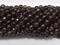Smoky Quartz Beads, 6 mm Faceted Round Beads-RainbowBeads