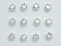 1pc 925 Sterling Silver Astrology Sign Beads, 7.8mm, Hexagon Beads, Zodiac Sign Beads, Big Hole 2.8mm-RainbowBeads