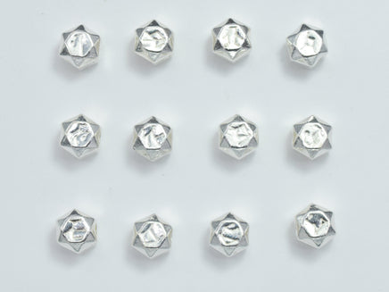 1pc 925 Sterling Silver Astrology Sign Beads, 7.8mm, Hexagon Beads, Zodiac Sign Beads, Big Hole 2.8mm-RainbowBeads