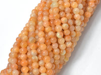 Orange Calcite Beads, Round, 4mm, 16 Inch-RainbowBeads