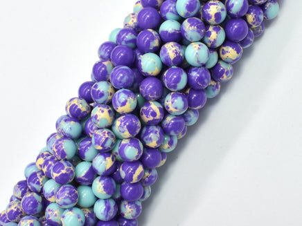 Impression Jasper-Blue & Purple 8mm Round-RainbowBeads