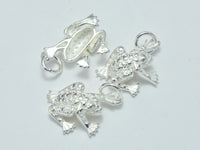 1pc 925 Sterling Silver Charms, Frog Charms, 16x12mm-RainbowBeads