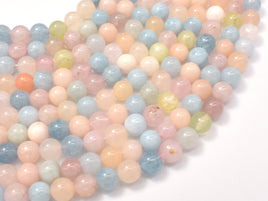 Beryl Beads, Aquamarine, Morganite, Heliodor, 6mm, Round-RainbowBeads