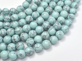 Turquoise Howlite-Light Blue, 10mm Round Beads-RainbowBeads