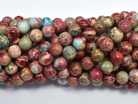 Impression Jasper-Red & Blue 8mm Round-RainbowBeads