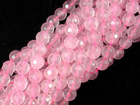 Rose Quartz, 8 mm Faceted Round Beads-RainbowBeads