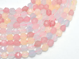 Jade - Multi Color, 8mm Faceted Star Cut Round, 14.5 Inch-RainbowBeads