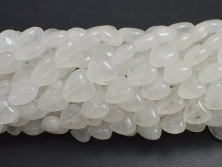 Clear Quartz 10mm Heart Beads, 14.5 Inch-RainbowBeads