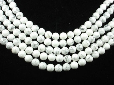 White Howlite, 10mm(10.5mm) Round beads-RainbowBeads