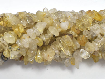 Rutilated Quartz, 4-9mm Chips Beads, 32 Inch, Long Full strand,-RainbowBeads