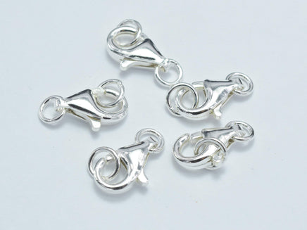 4pcs 925 Sterling Silver Lobster Claw Clasp, 11x6mm-RainbowBeads