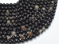 Black Tourmaline Beads, 6mm, Round-RainbowBeads
