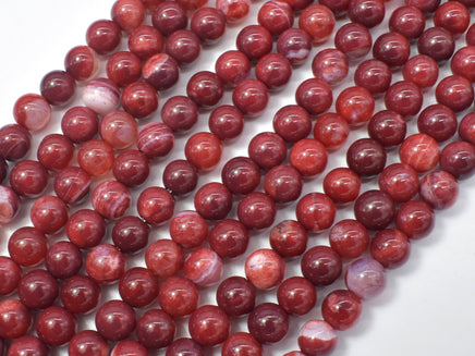 Red Fire Agate, 6mm Round Beads-RainbowBeads