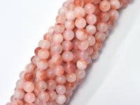 Jade - Peach White 8mm Round-RainbowBeads