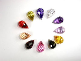 CZ beads,10x16mm Faceted Teardrop-RainbowBeads