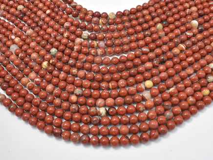 Red Jasper Beads, Round, 6mm-RainbowBeads