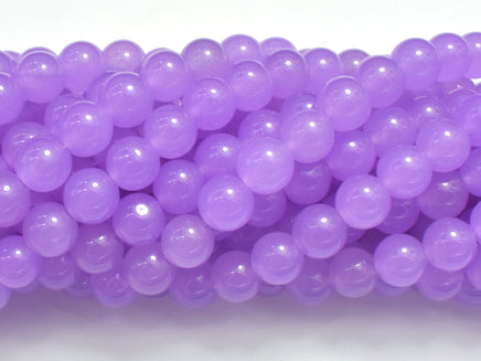 Jade - Purple, 8mm Round Beads, 15 Inch-RainbowBeads