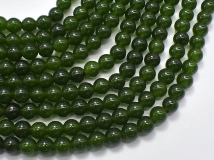 Jade - Olive Green, 6mm (6.3mm) Round-RainbowBeads