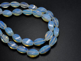 White Opalite Beads, 8x16mm Swirl Beads-RainbowBeads