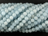 Genuine Aquamarine Beads, 7mm Round Beads-RainbowBeads