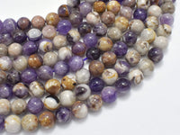 Chevron Amethyst Beads, 8mm Round-RainbowBeads