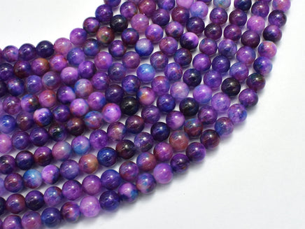 Malaysia Jade - Purple & Blue 6mm Round-RainbowBeads