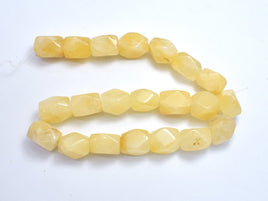 Yellow Jade Beads, 13x18mm Faceted Nugget Beads-RainbowBeads