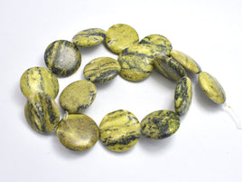Yellow Turquoise, 25mm Coin Beads-RainbowBeads