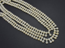 White Coral, 4x9mm Top Drilled Peanut Beads-RainbowBeads