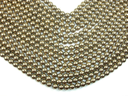 Hematite Beads-Light Gold, 8mm Round Beads-RainbowBeads