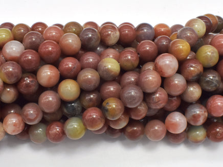 Red Amazonite Beads, 8mm, Round-RainbowBeads