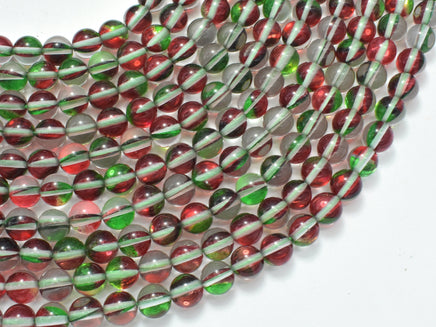 Mystic Aura Quartz-Red, Green, 6mm, Round-RainbowBeads