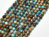 Impression Jasper- Blue 6mm Round-RainbowBeads