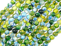 Agate Beads, Blue & Green, 6mm Faceted Round-RainbowBeads