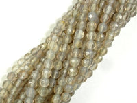 Gray Agate Beads, 4mm Faceted Round-RainbowBeads