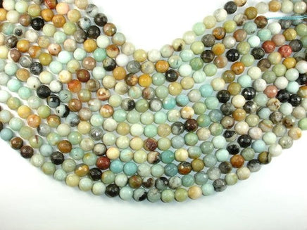 Amazonite, 10mm ( 10.5 mm) Faceted Round-RainbowBeads