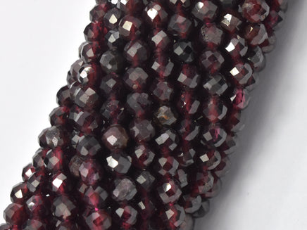 Red Garnet Beads, 3.5mm Micro Faceted Round-RainbowBeads