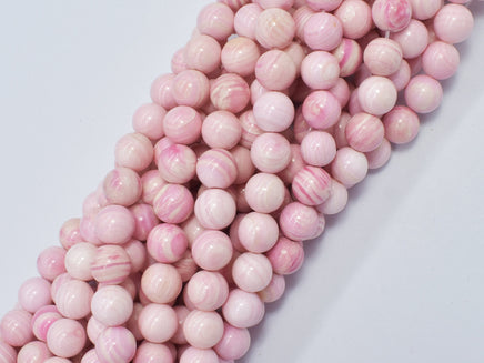 Pink Queen Conch Shell 8mm Round-RainbowBeads