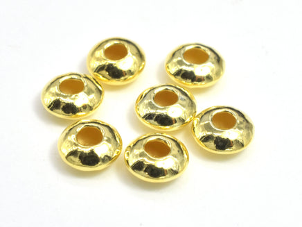20pcs 24K Gold Vermeil Spacers, 925 Sterling Silver Beads, 4.5x2mm Saucer Beads-RainbowBeads