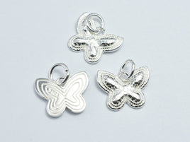 1pc 925 Sterling Silver Charms, Butterfly Charm, 14x11mm-RainbowBeads