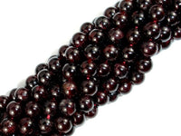 Red Garnet Beads, Approx 7mm Round Beads-RainbowBeads