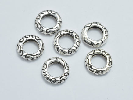 6pcs 925 Sterling Silver Ring-Antique Silver, 8mm-RainbowBeads