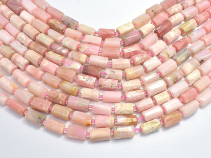 Pink Opal 7x11mm Faceted Tube-RainbowBeads