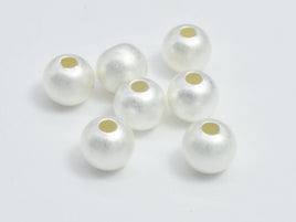 10pcs Matte 925 Sterling Silver Beads, 5mm Round-RainbowBeads