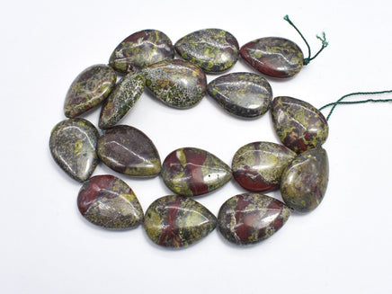Dragon Blood Jasper, 18x25 Flat Teardrop Beads-RainbowBeads