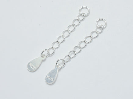 4pcs 925 Sterling Silver Extension Chain, 30mm Long-RainbowBeads